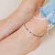 SUMMER anklet bracelet enameled chain blue - Olivolga Bijoux