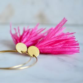 Hoop earrings Sweet Bright Pink - 