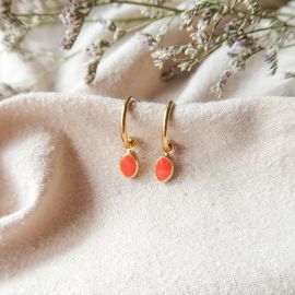 BLISS orange creole earrings - Olivolga Bijoux