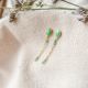 BLISS green oval post earrings - Olivolga Bijoux