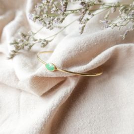 BLISS bracelet jonc vert - Olivolga Bijoux