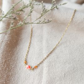BLISS orange thin necklace - Olivolga Bijoux