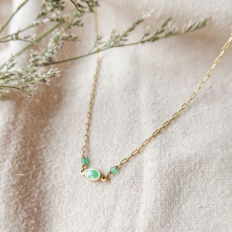 BLISS green thin necklace
