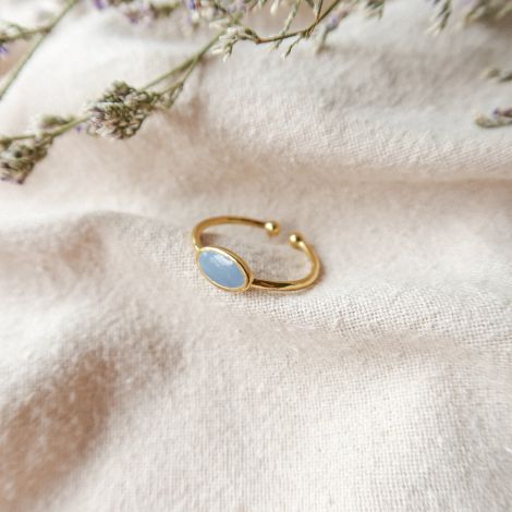 BLISS blue mini oval ring
