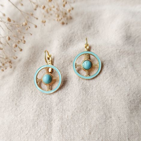 DELPHES turquoise simple french hooks
