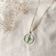 DELPHES turquoise round pendant necklace - Olivolga Bijoux