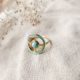 DELPHES round turquoise ring - Olivolga Bijoux