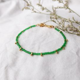 MALICE bracelet mini perles vertes - Olivolga Bijoux