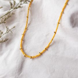 MALICE yellow rocaille necklace - Olivolga Bijoux