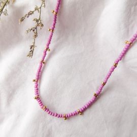 MALICE collier mini perles lilas - Olivolga Bijoux