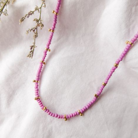 MALICE collier mini perles lilas