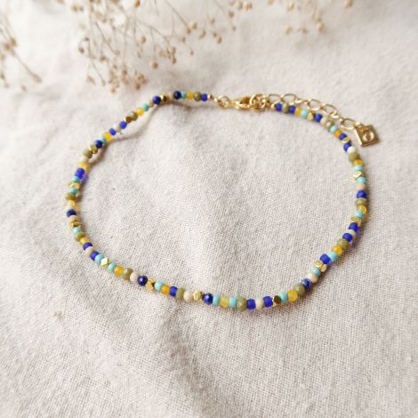 SUMMER mini beads anklet bracelet blue
