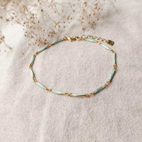 SUMMER anklet chain enameled turquoise