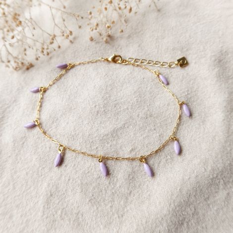 SUMMER anklet bracelet lilac drops