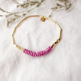 SUNSET bracelet extensible lilas - Olivolga Bijoux
