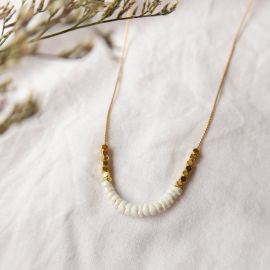 SUNSET collier court coquillage blanc - Olivolga Bijoux