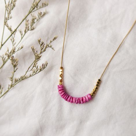 SUNSET lilac heishe necklace