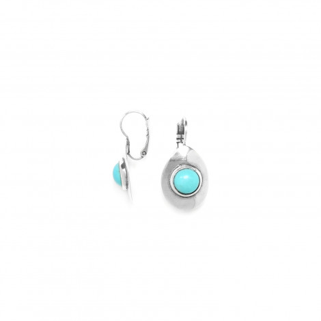 simple french hook earrings with howlite cab "Bellagio"