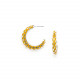 mustard creoles earrings "Boa" - Ori Tao
