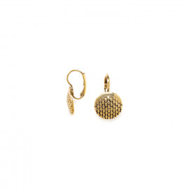 round french hook earrings textured "Goldy" - 
