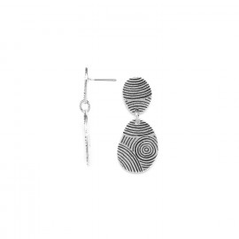 2 silvered elements post earrings "Rainy" - Ori Tao