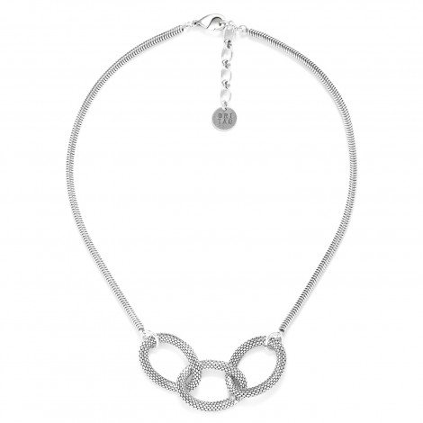 3 rings short necklace "Squamata"