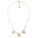 collier court 3 disques Nacre blanche "Ally" - 