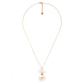 collier 50cm Nacre et perles d'eau douce ovale "Ally" - 