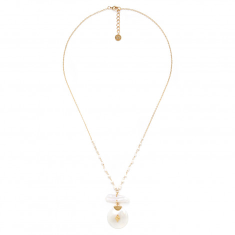 collier 50cm Nacre et perles d'eau douce ovale "Ally"