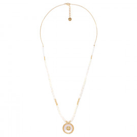 collier long mini perles et médaillon Nacre "Ally" - Franck Herval