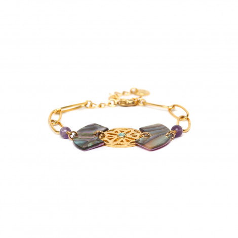 bracelet ajustable double évantail abalone "June"