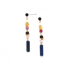 lapis looped bead post earrings "Kara" - Franck Herval