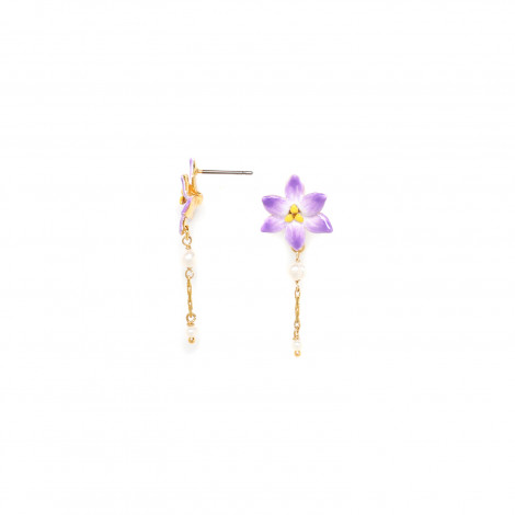 boucles d'oreilles poussoir fleur & perles "Lucia"