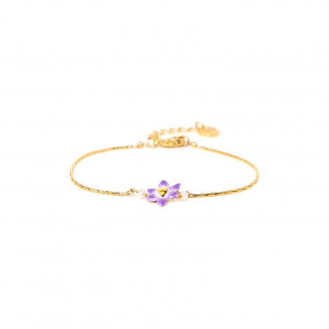 bracelet fermoir mousqueton fleur étoilée "Lucia"