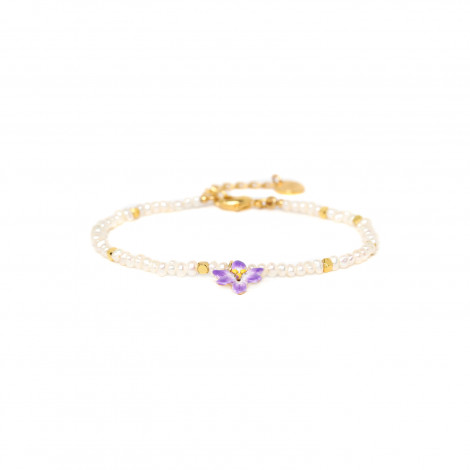 bracelet fermoir mousqueton perles d'eau douces "Lucia"