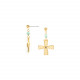 small ball post earrings cross "Romane" - 