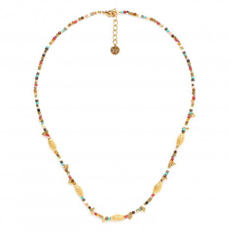 5 oval bead necklace "Romane"