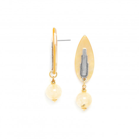 citrine on golden MOP earrings "Catanzaro"