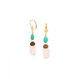boucles d'oreilles quartz rose "Mestisa" - 