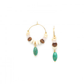 green & pink creole earrings "Mestisa" - 