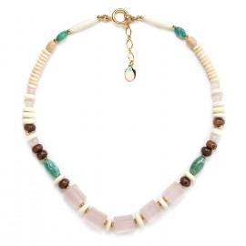 rose quartz necklace "Mestisa" - 