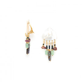 5 row clip earrings "Papatea" - 