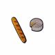 Baguette and camembert brooch - Macon & Lesquoy