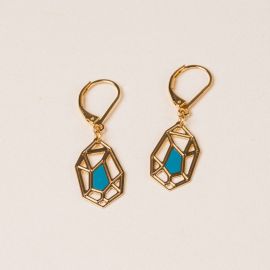 ROCK green enamel earrings - 
