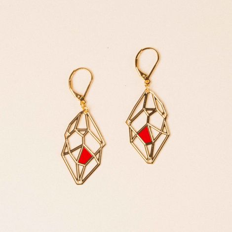 ROCK red enamel earrings