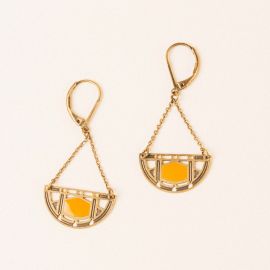 AZTEQUE orange enamel earrings - Amélie Blaise