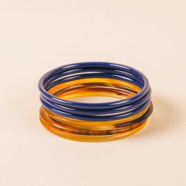 Bracelets semainier laqués Bleu indigo - L'Indochineur