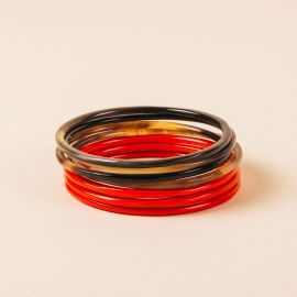 Orange lacquered week bracelets - L'Indochineur