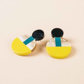 Bosquet earrings in blond horn and tricolor lacquer - L'Indochineur