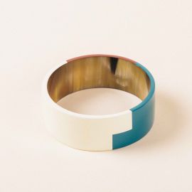 Tournant bracelet in horn and tricolor lacquer - 